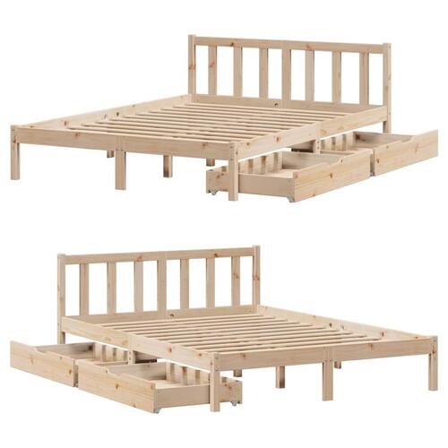 Sengeramme uden madras 140x190 cm massivt fyrretræ