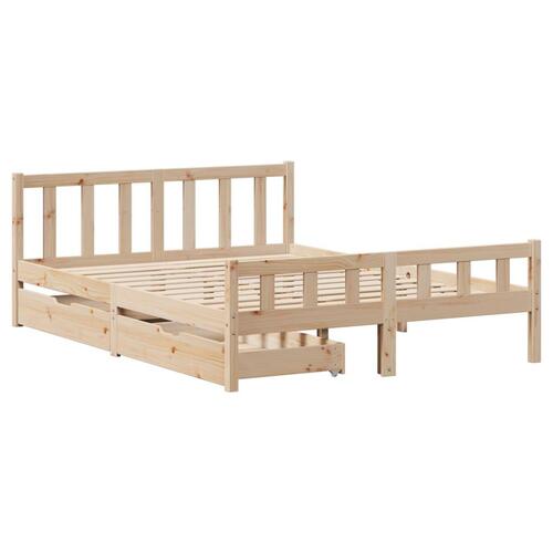 Sengeramme uden madras 160x200 cm massivt fyrretræ