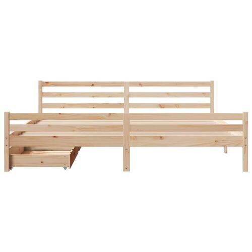 Sengeramme uden madras 200x200 cm massivt fyrretræ
