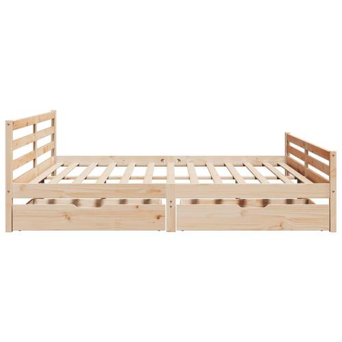 Sengeramme uden madras 200x200 cm massivt fyrretræ