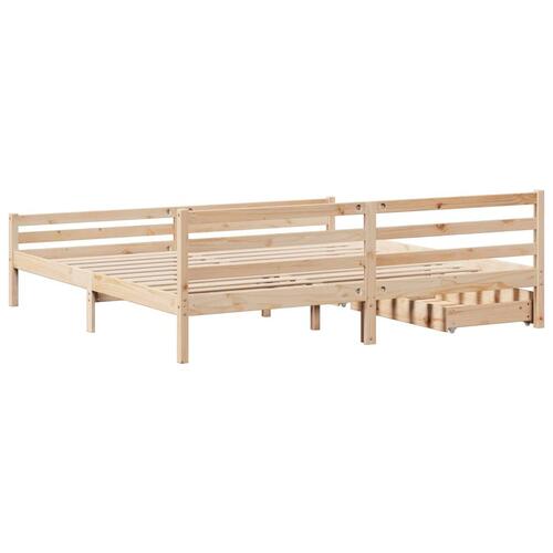 Sengeramme uden madras 200x200 cm massivt fyrretræ