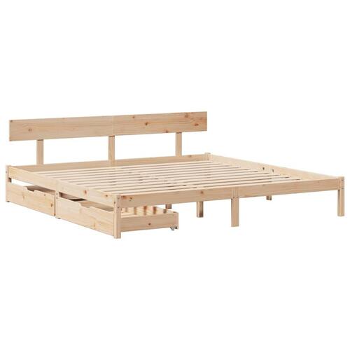Sengeramme uden madras 200x200 cm massivt fyrretræ