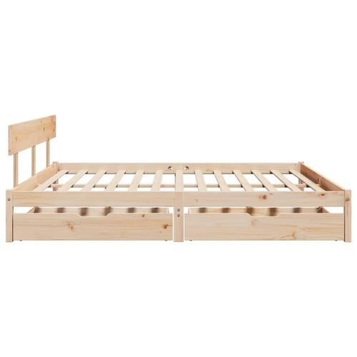 Sengeramme uden madras 200x200 cm massivt fyrretræ