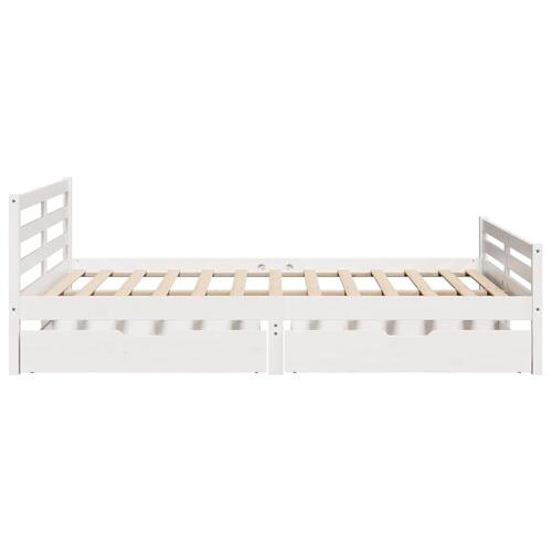 Sengeramme uden madras 140x200 cm massivt fyrretræ hvid