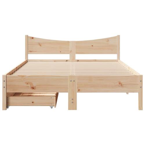 Sengeramme med skuffer 120x200 cm massivt fyrretræ