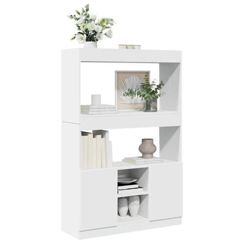 Reol 92x33x140 cm konstrueret træ hvid