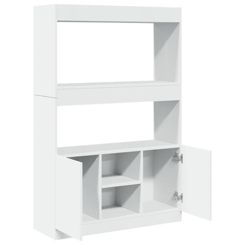Reol 92x33x140 cm konstrueret træ hvid