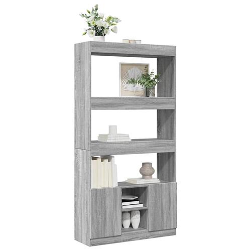 Reol 92x33x180 cm konstrueret træ grå sonoma-eg