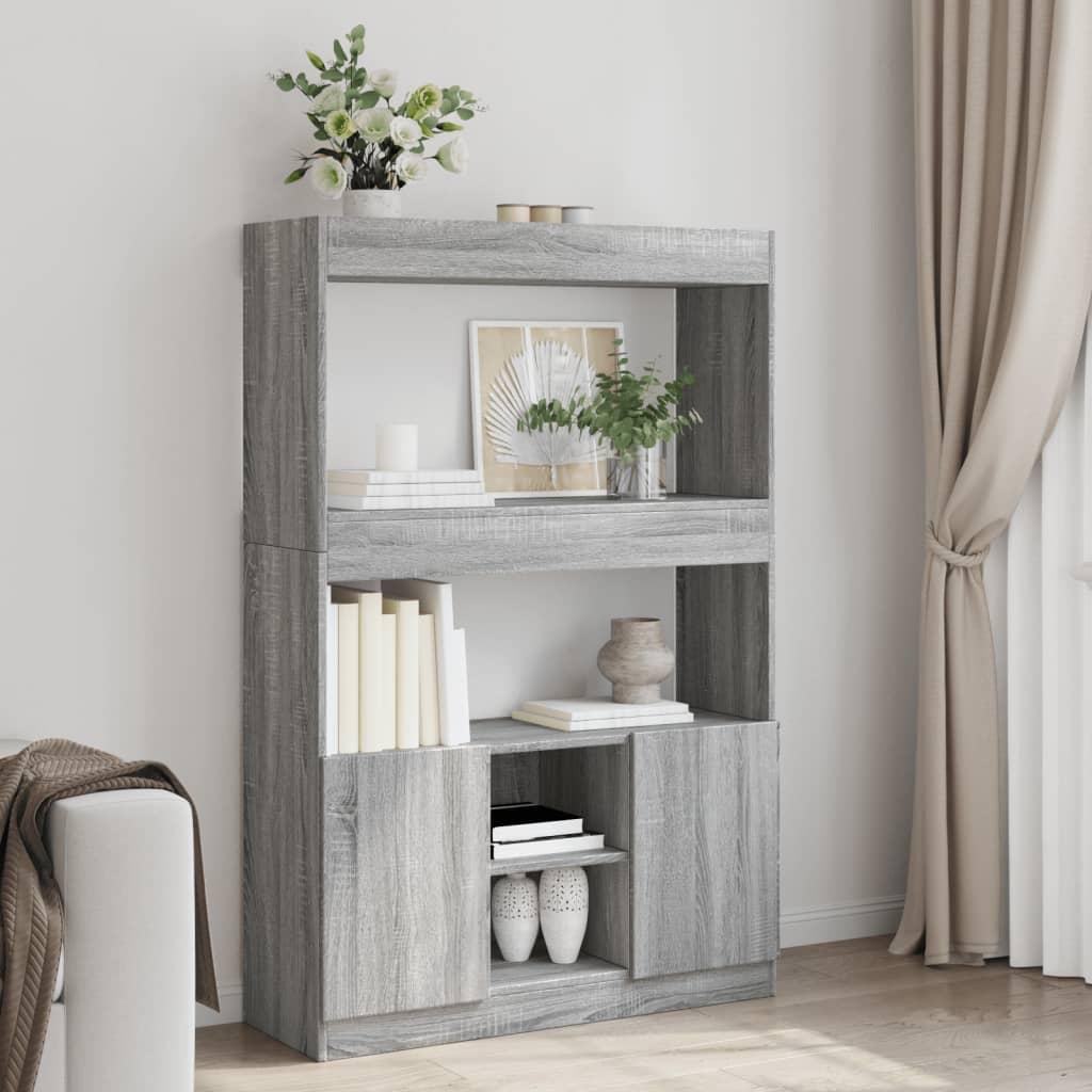Reol 92x33x140 cm konstrueret træ grå sonoma-eg