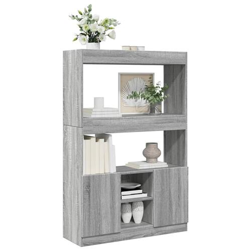 Reol 92x33x140 cm konstrueret træ grå sonoma-eg