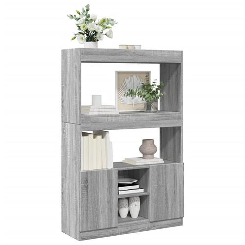Reol 92x33x140 cm konstrueret træ grå sonoma-eg