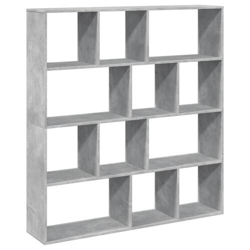 Bogreol 132x29x141,5 cm konstrueret træ betongrå