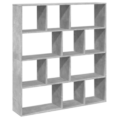 Bogreol 132x29x141,5 cm konstrueret træ betongrå