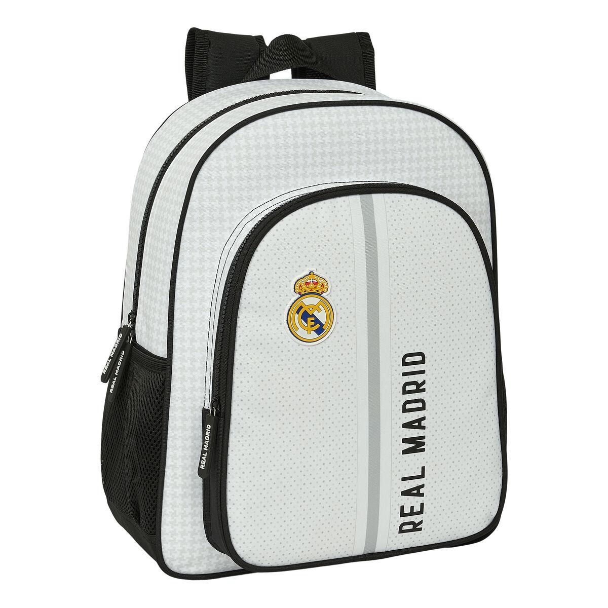 Skoletaske Real Madrid C.F. 24/25 Hvid Grå 32 x 38 x 12 cm