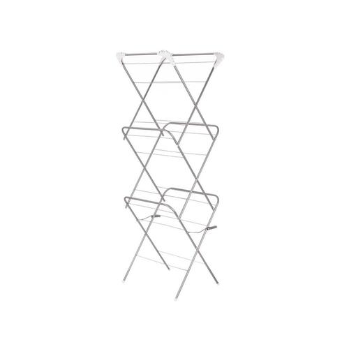 Sammenfoldeligt Tørrestativ Hvid Sølvfarvet 47 x 41 x 136 cm Vertikalt (5 enheder)