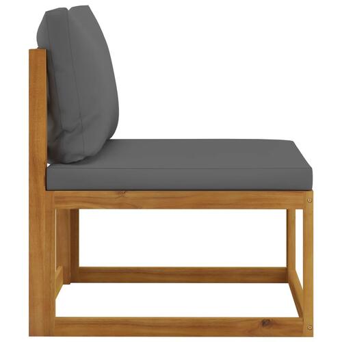Sofasæt 2 dele mørkegrå hynder massivt akacietræ