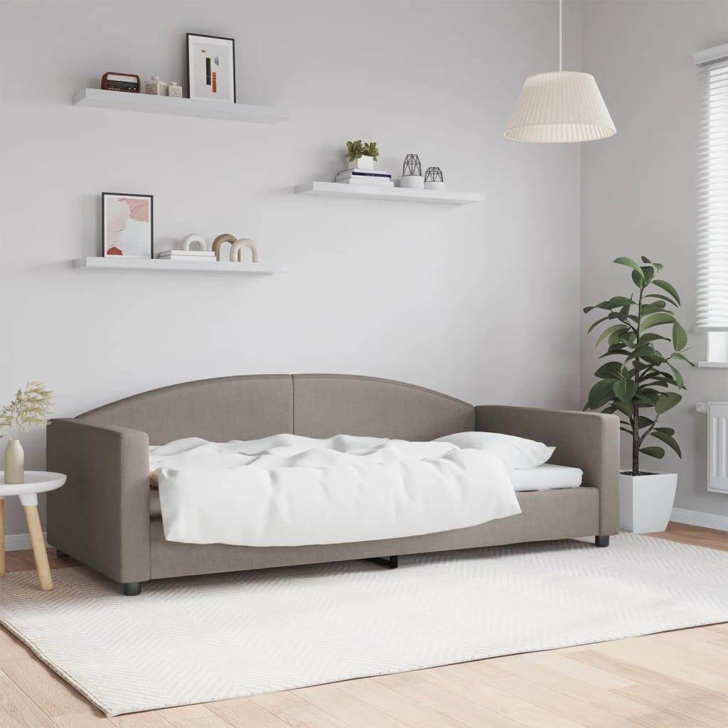 daybed 90x200 cm stof gråbrun