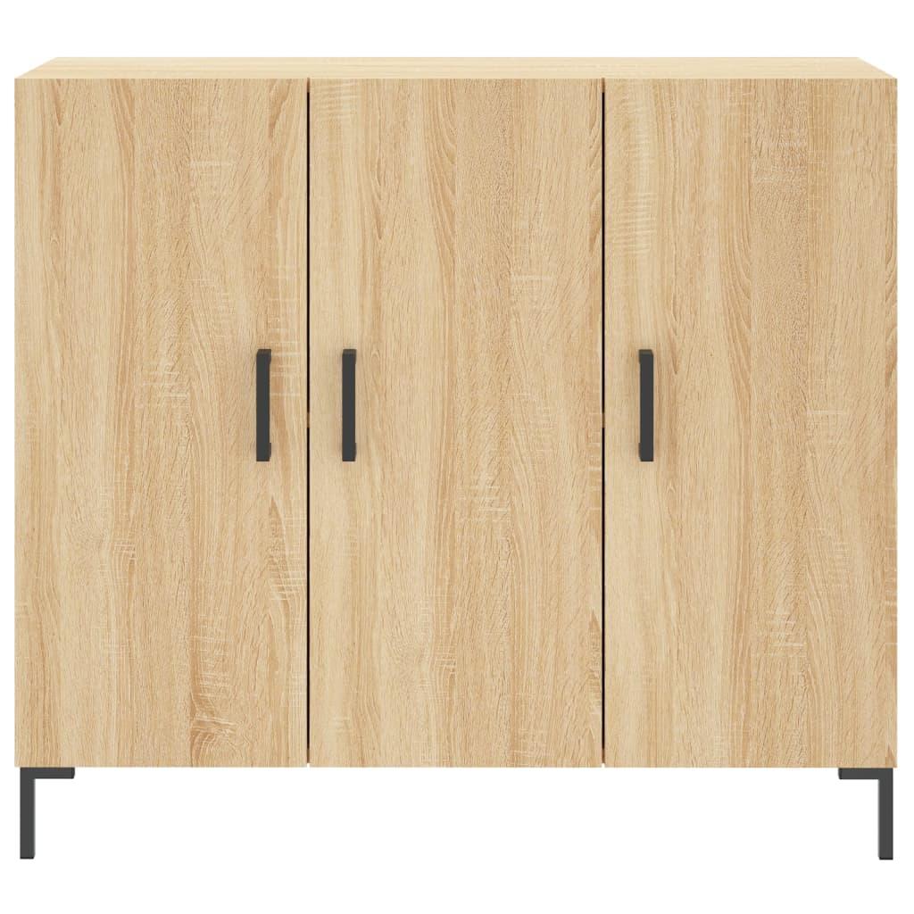 Skab 90x34x80 cm konstrueret træ røget egetræsfarve
