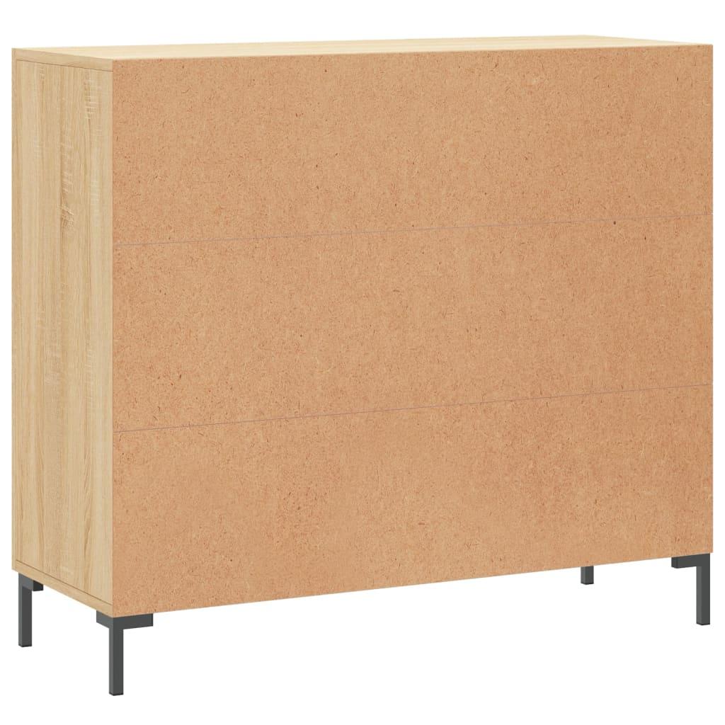 Skab 90x34x80 cm konstrueret træ røget egetræsfarve