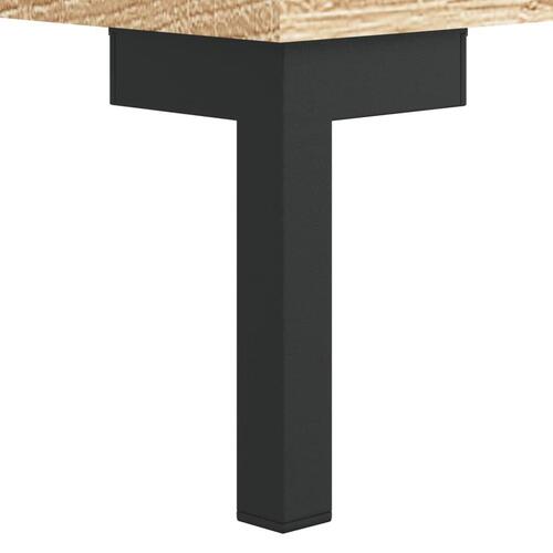 Skab 90x34x80 cm konstrueret træ røget egetræsfarve