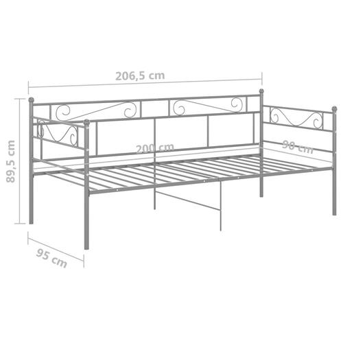 Sengestel til udtræksseng 90x200 cm metal grå