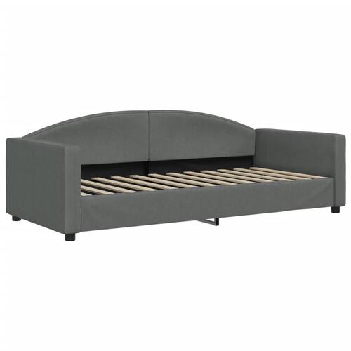 Daybed med udtræk og skuffer 90x190 cm stof mørkegrå