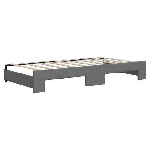 Daybed med udtræk og skuffer 90x190 cm stof mørkegrå