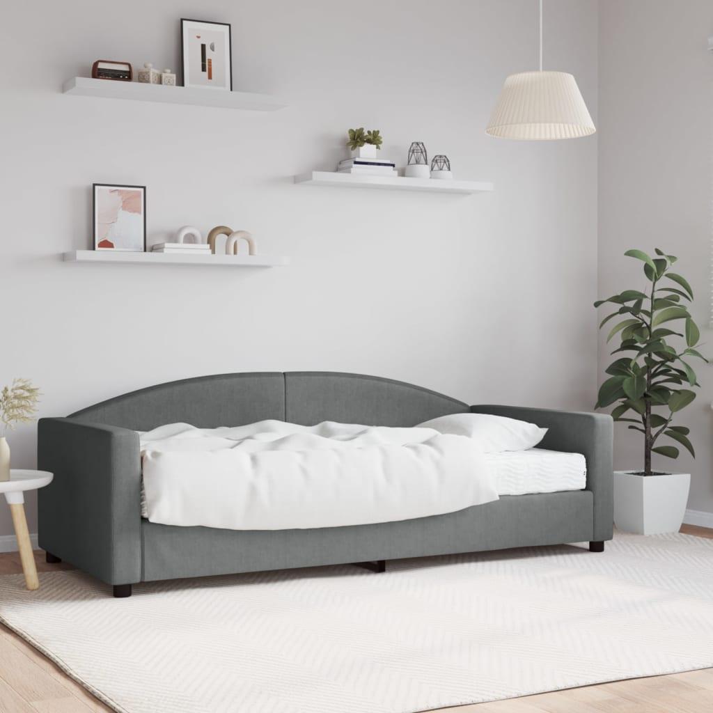 Daybed med madras 90x190 cm stof mørkegrå billede