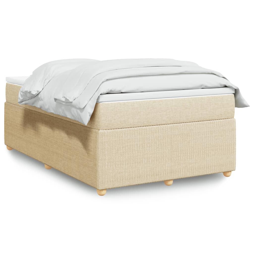 Kontinentalseng med madras 120x190 cm stof cremefarvet billede