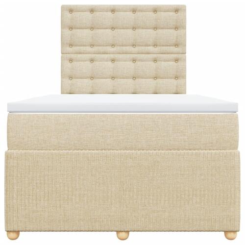 Kontinentalseng med madras 120x190 cm stof cremefarvet