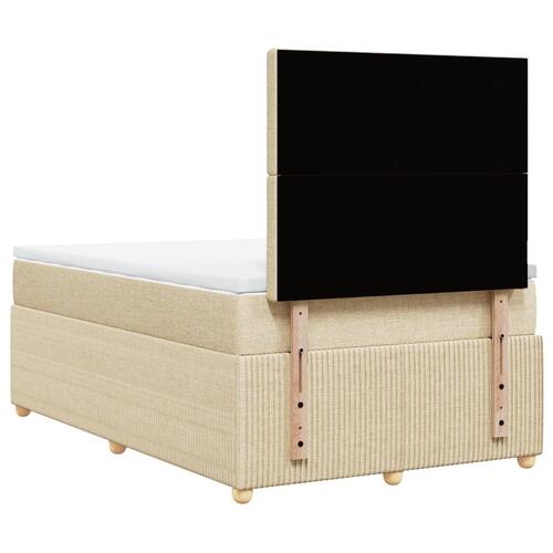 Kontinentalseng med madras 120x190 cm stof cremefarvet