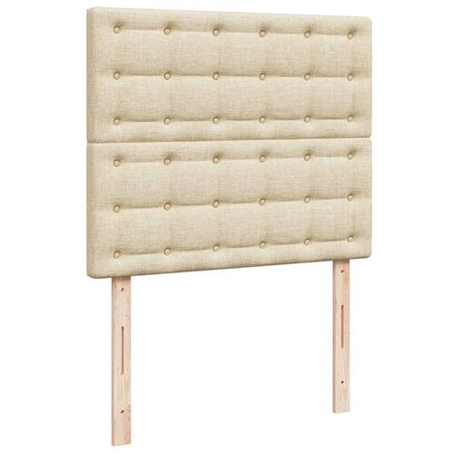 Kontinentalseng med madras 120x190 cm stof cremefarvet
