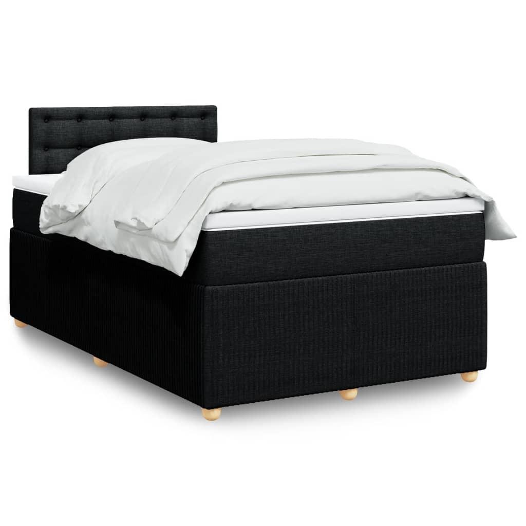 Kontinentalseng med madras 120x190 cm stof sort billede