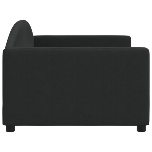 Daybed 90x190 cm i stof - sort sengeramme med armlæn