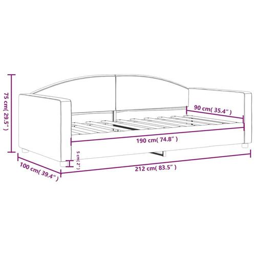 Daybed 90x190 cm stof sort