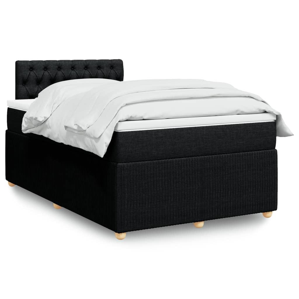 Kontinentalseng med madras 120x190 cm stof sort billede