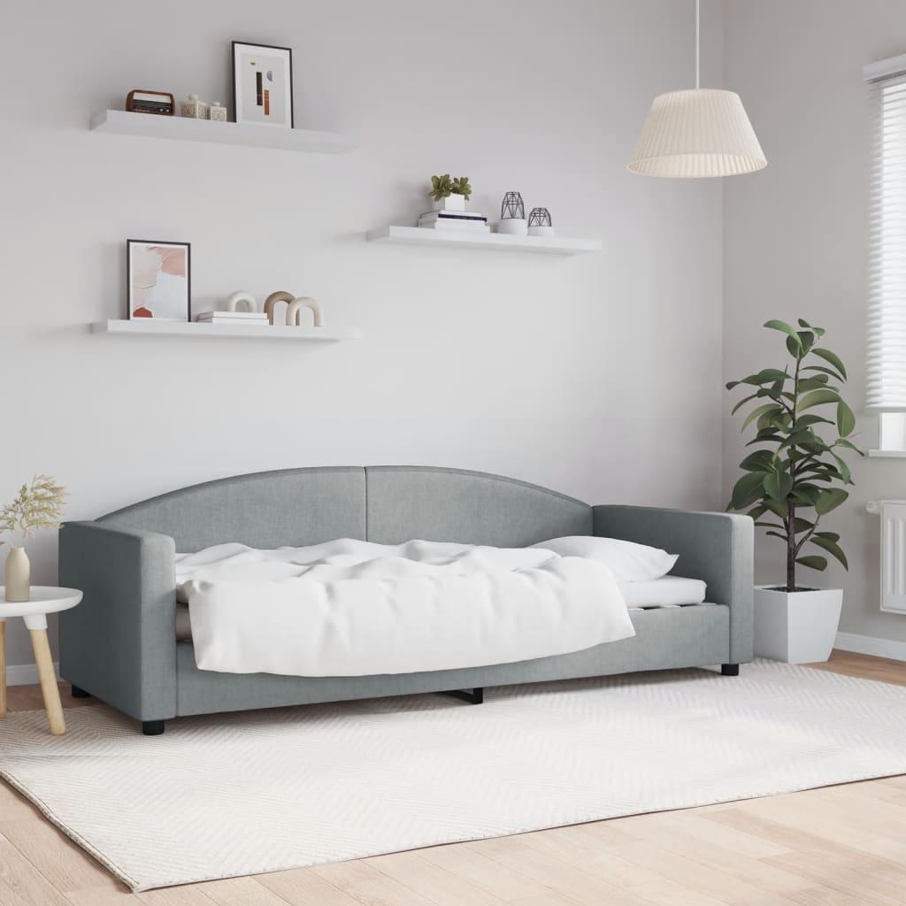 daybed 80x200 cm stof lysegrå