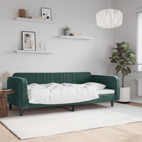 Daybed 90x200 cm i velour - mørkegrøn sengeramme