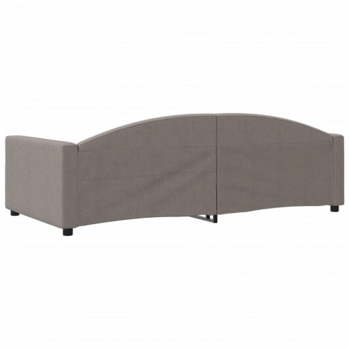 Daybed 100 x 200 cm i stof - gråbrun sengeramme/sovesofa