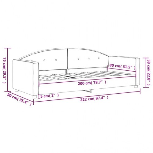 Daybed 80x200 cm i velour - mørkegrøn sengeramme/sovesofa