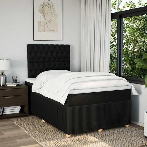 Kontinentalseng med madras 120x190 cm stof sort