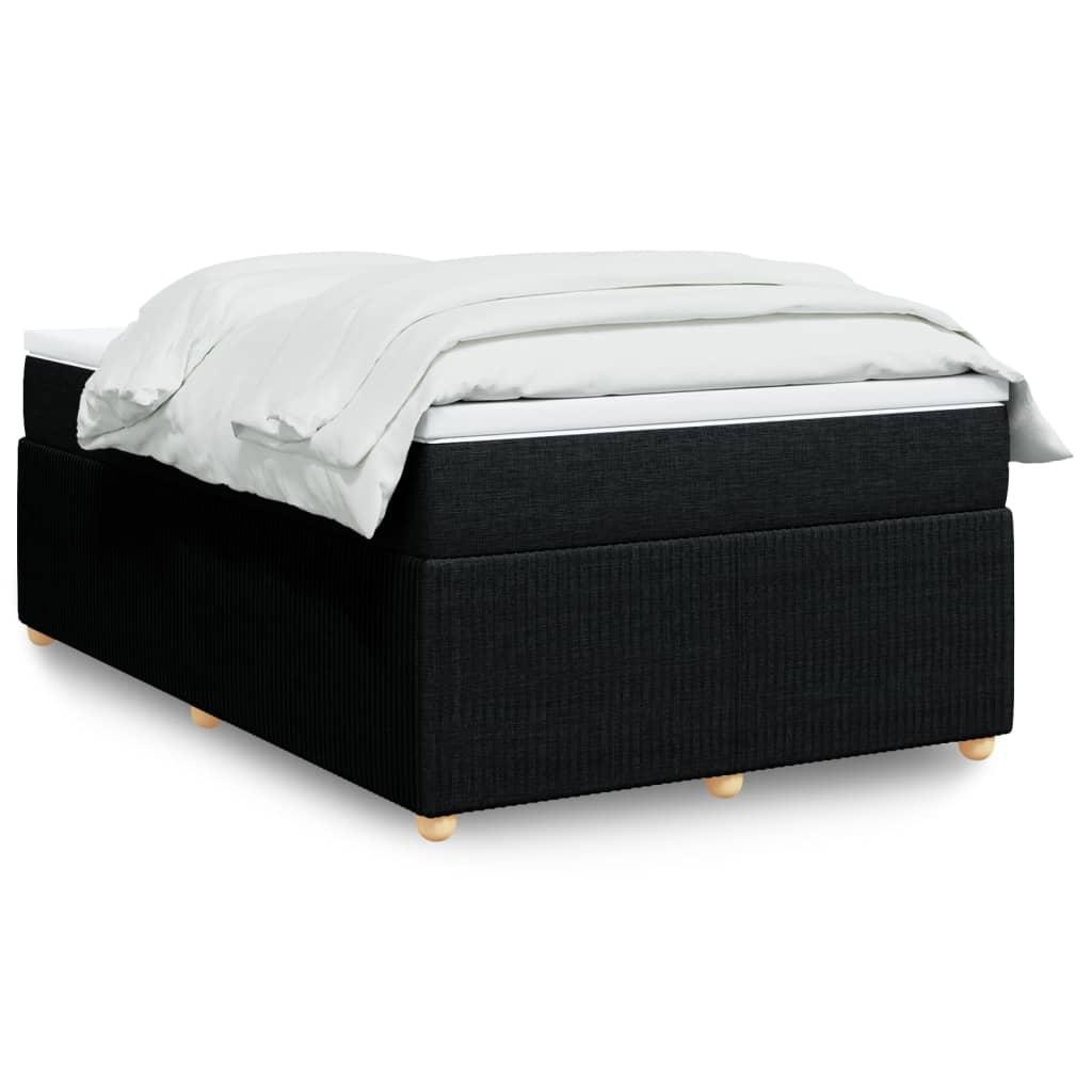 Kontinentalseng med madras og topmadras 120x190 cm - sort stof billede