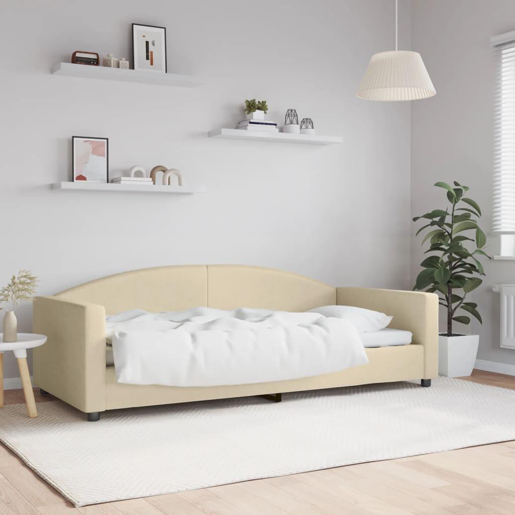 daybed 90x200 cm stof cremefarvet