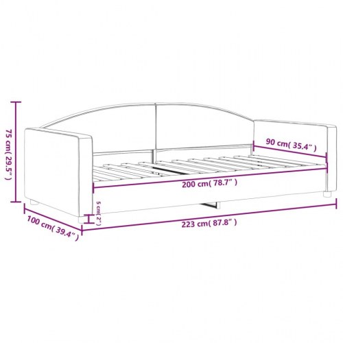 Daybed 90x200 cm i stof - cremefarvet sovesofa