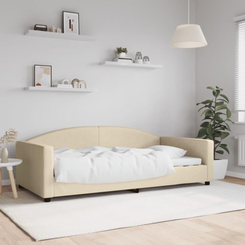 Daybed i stof 100×200 cm - cremefarvet sovesofa