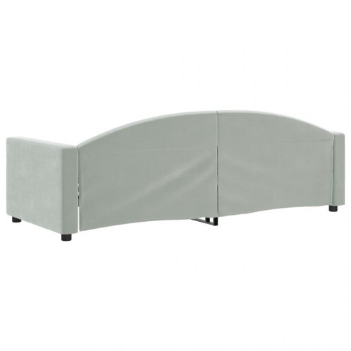 Daybed 80×200 cm i velour - lysegrå sovesofa