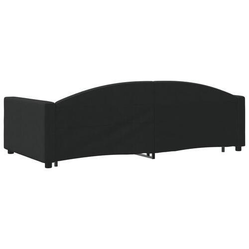 Daybed med udtræk og skuffer 100x200 cm stof sort