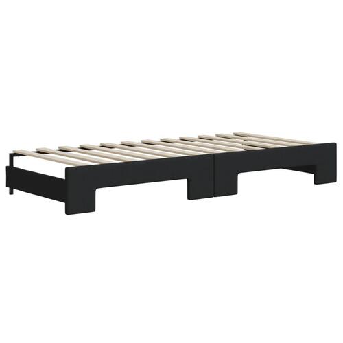 Daybed med udtræk og skuffer 100x200 cm stof sort