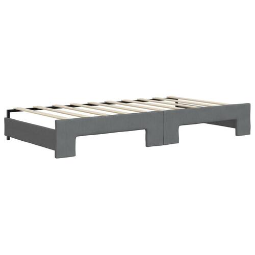 Daybed med udtræk og skuffer 90x190 cm stof mørkegrå