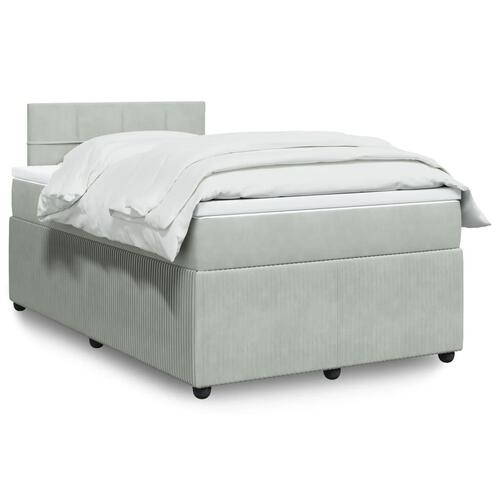 Kontinentalseng med madras 120x190 cm velour lysegrå